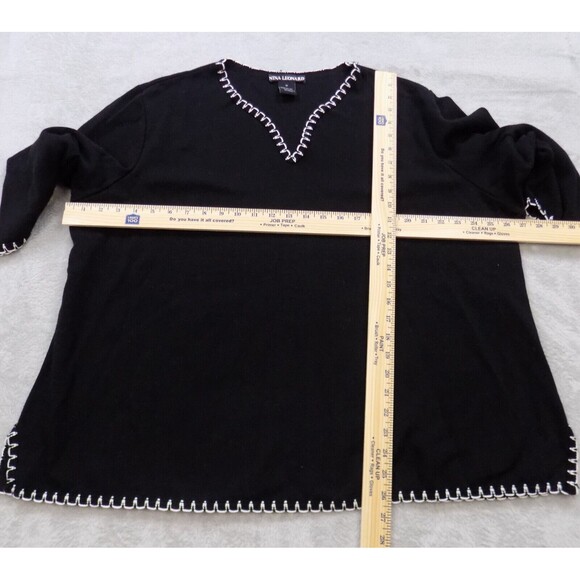 Nina Leonard Sweater 3X Comfy Office Minimal Classy Whipstitch (BUNDLE PRICE $6) - Picture 2 of 5